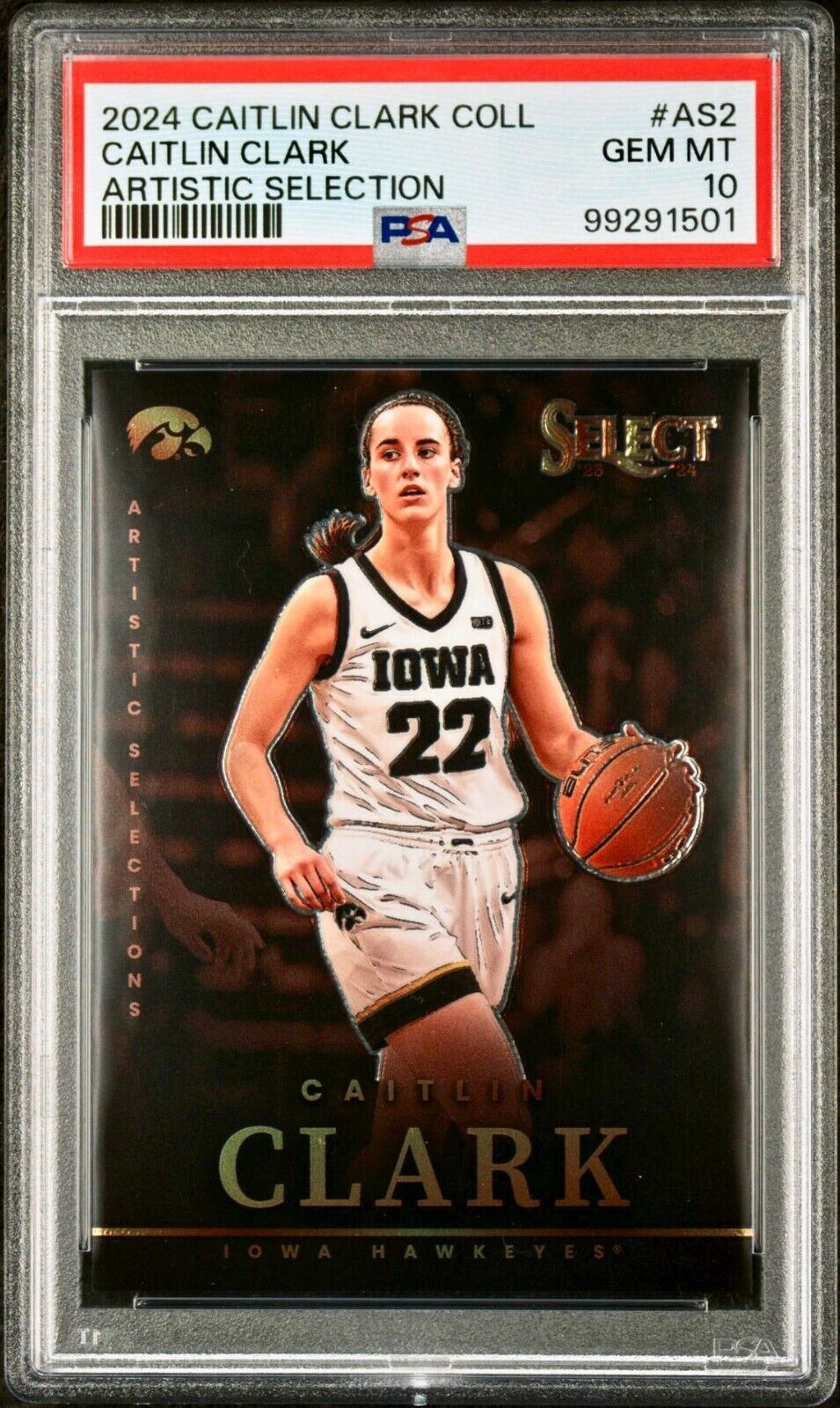 Caitlin Clark 2024 Panini Select Artistic Collections #AS2 Card PSA 10 Gem Mint