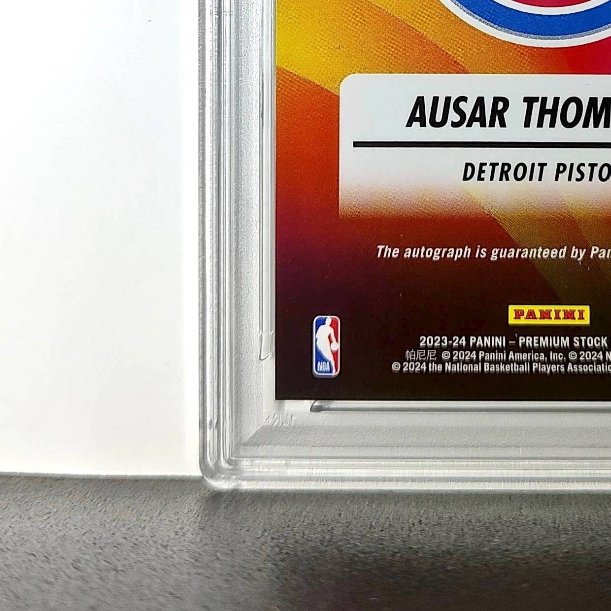Ausar Thompson 2023 NBA Hoops #RI-ASR Rookie Ink Prizm Disco Ball PSA 9 Auto 8
