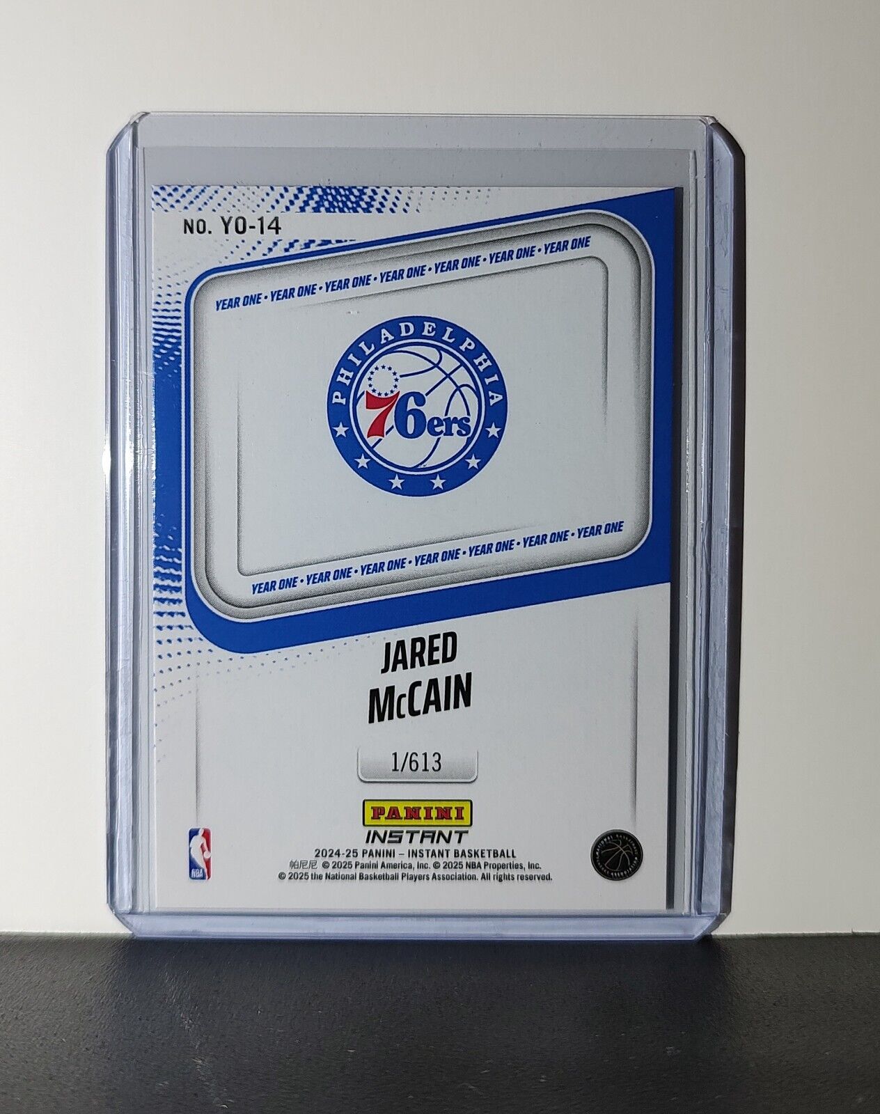 Jared McCain Rookie Card 2024-25 Panini Year One #14 Basketball 76ers 1/613