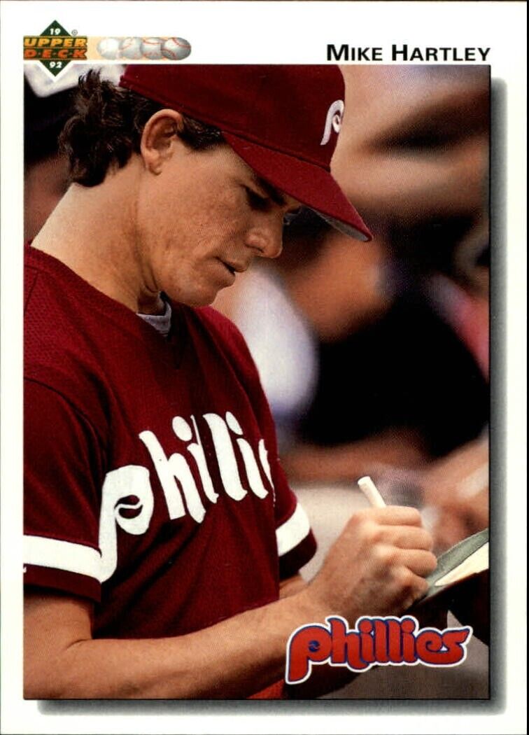 Mike Hartley 1992 Upper Deck MLB #613 Baseball Card Philadelphia Phillies