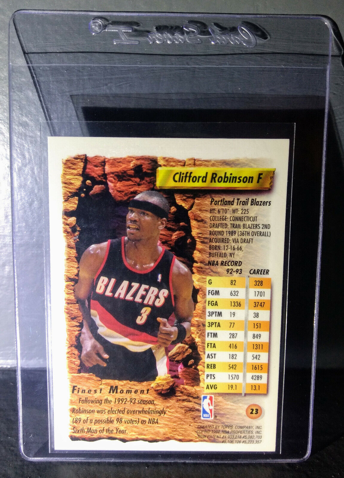 1993-94 Topps Finest Clifford Robinson #23 Basketball Card