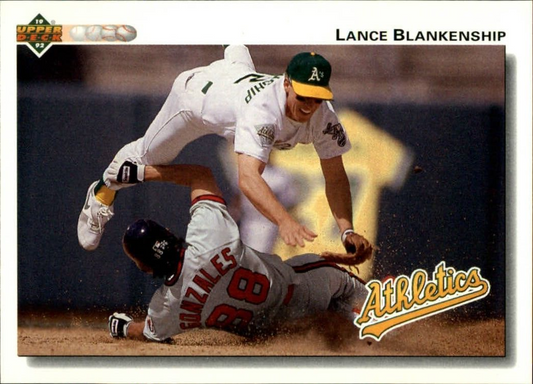 Lance Blankenship 1992 Upper Deck MLB #749 Baseball Card Oakland Athletics