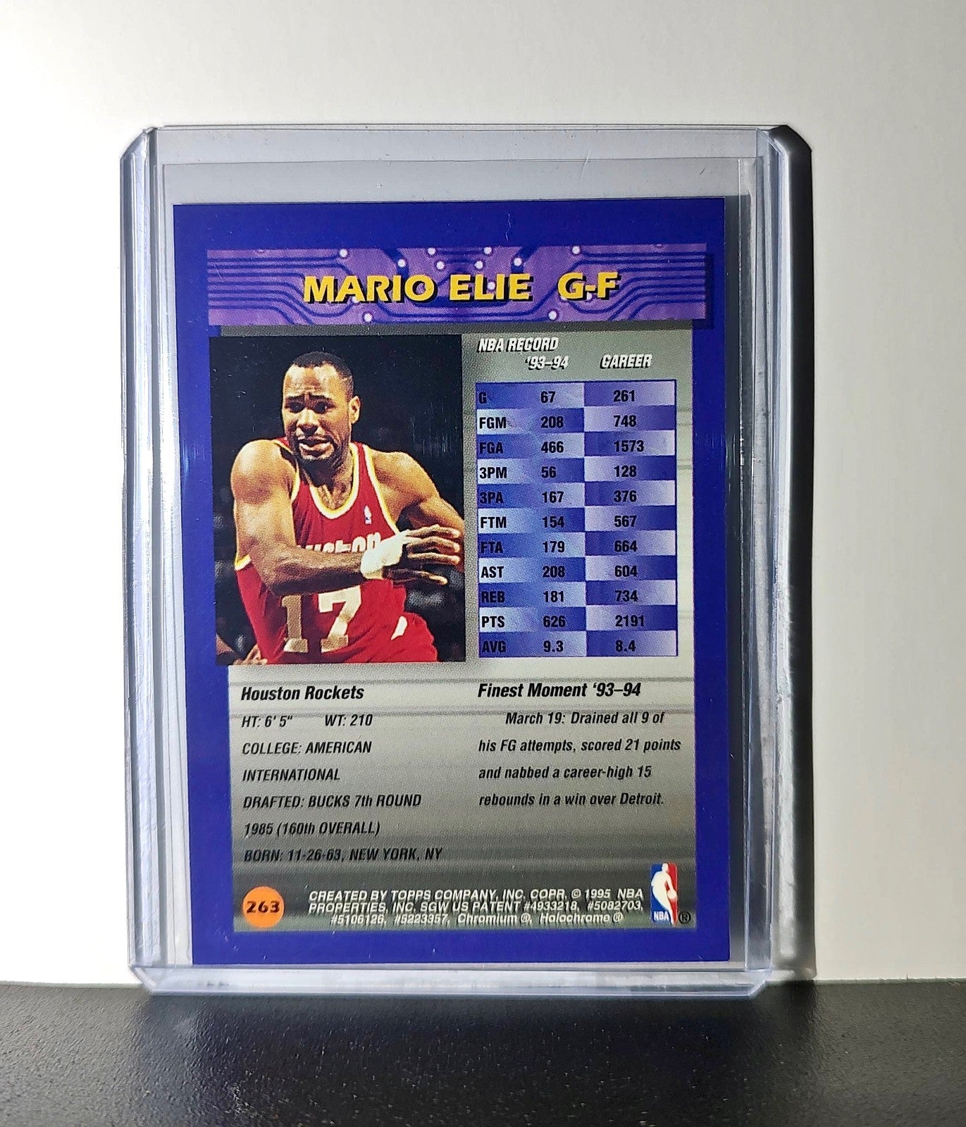 Mario Elie 1994-95 Topps Finest #263 Basketball Card