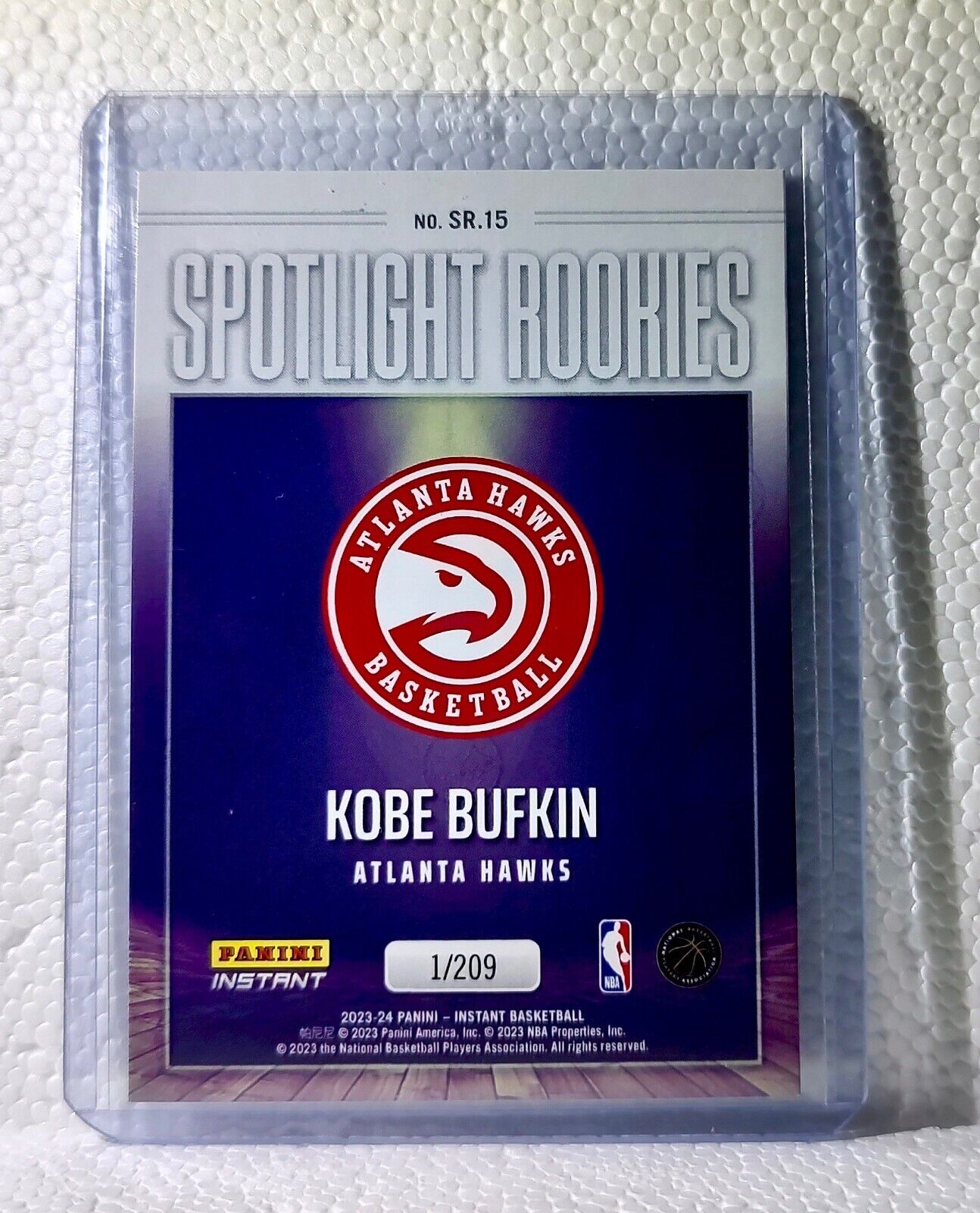 Jobe Bufkin 2023-24 Panini #15 NBA Spotlight Rookies Basketball Card Hawks 1/209