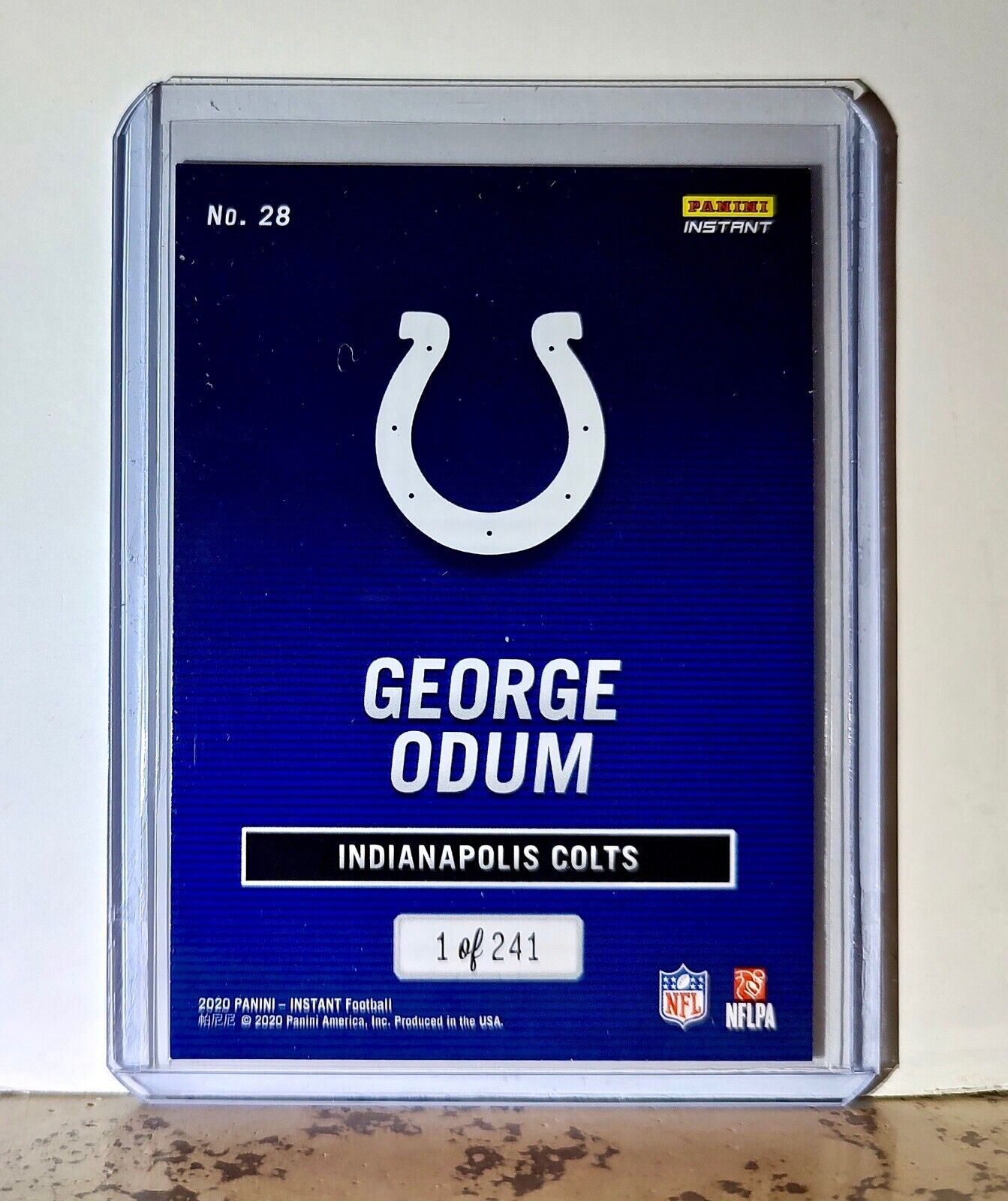 George Odum 2020 Panini All-Pro NFL #28 Rookie Card 1/241 Indianapolis Colts