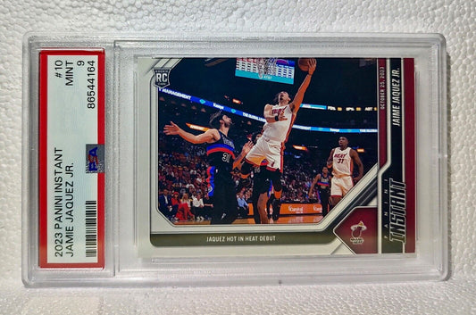 Jaime Jaquez Jr. 2023-24 Panini #10 NBA Rookie Basketball Card Heat PSA 9 Mint