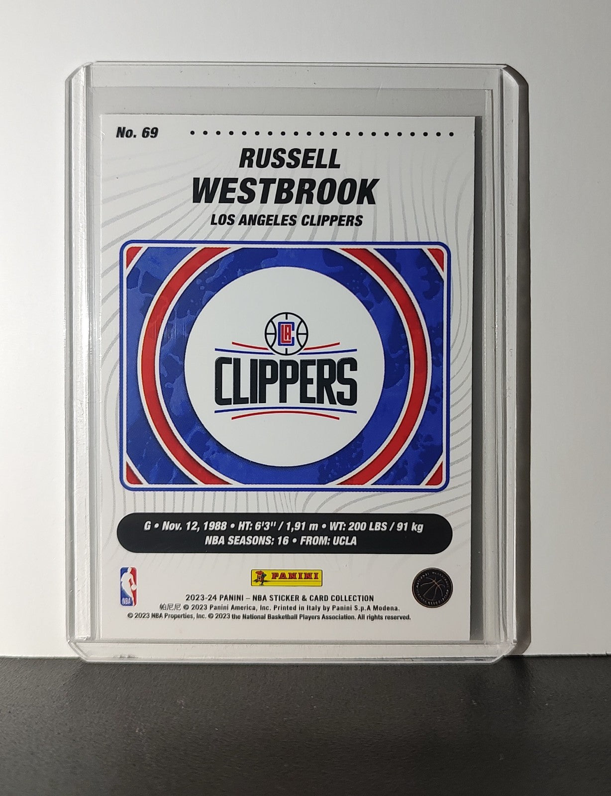 Russell Westbrook 2023-24 Panini NBA Sticker Foil Card #69 Los Angeles Clippers
