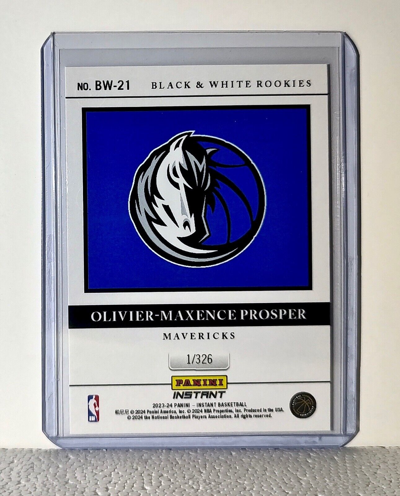 Olivier-Maxence Prosper 2023-24 NBA #21 Black and White Rookies Card 1/326