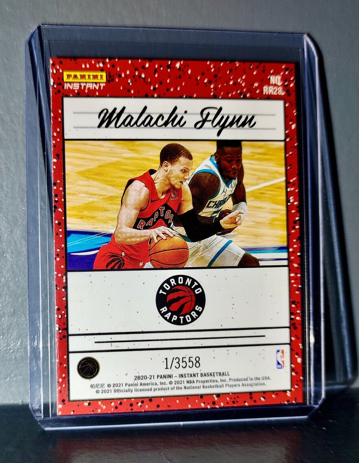 Malachi Flynn 2020-2021 Panini NBA Instant #28 Rated Rookie Retro Card 1/3558