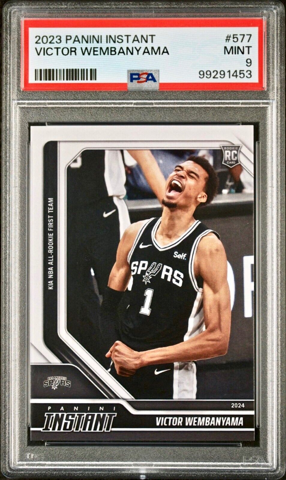 Victor Wembanyama 2023 Panini NBA All-Rookie 1st Team 577 Rookie Card PSA 9 Mint