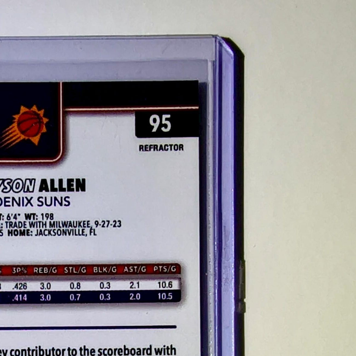 Grayson Allen 2025-26 NBA Topps Chrome Update Refractor #95 Card Phoenix Suns