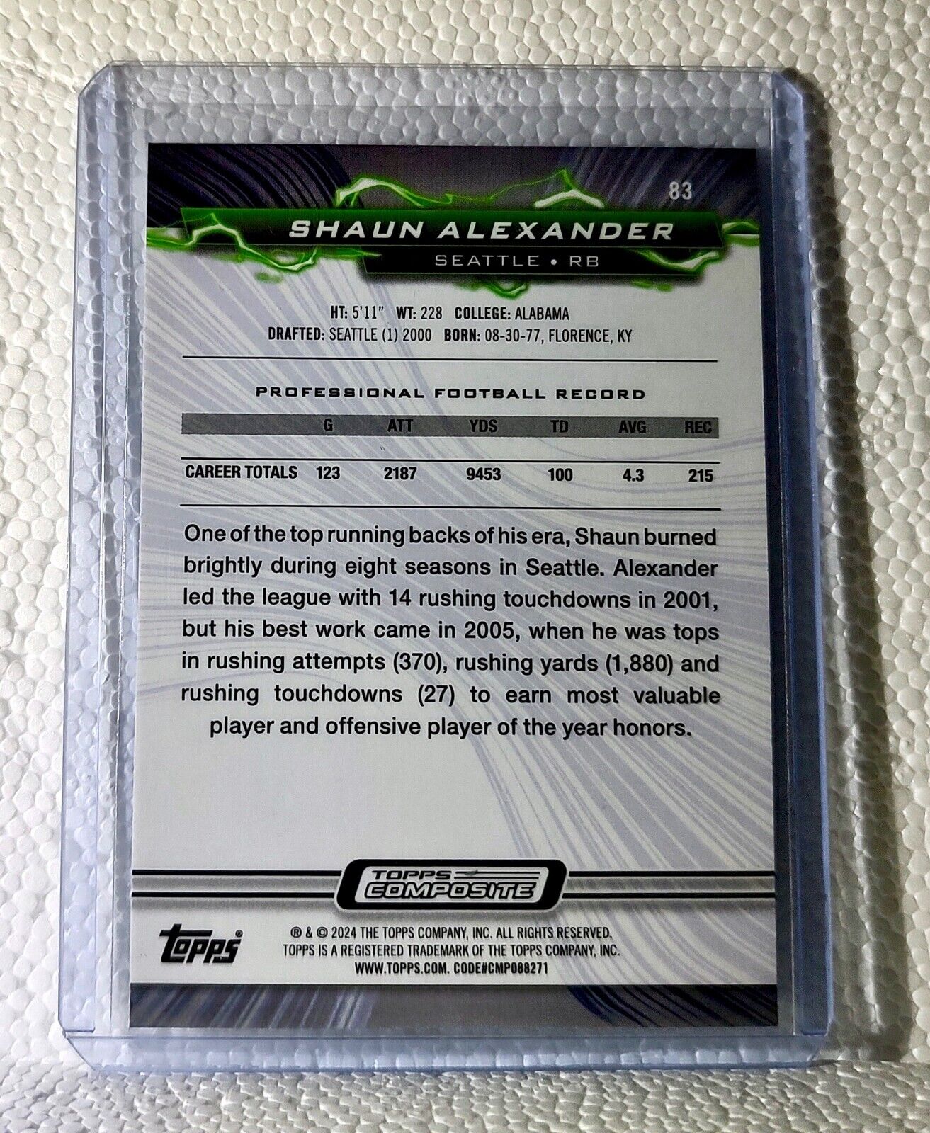 Shaun Alexander 2023 Topps Resurgence NFL #83 Football Card Seattle Seahawks