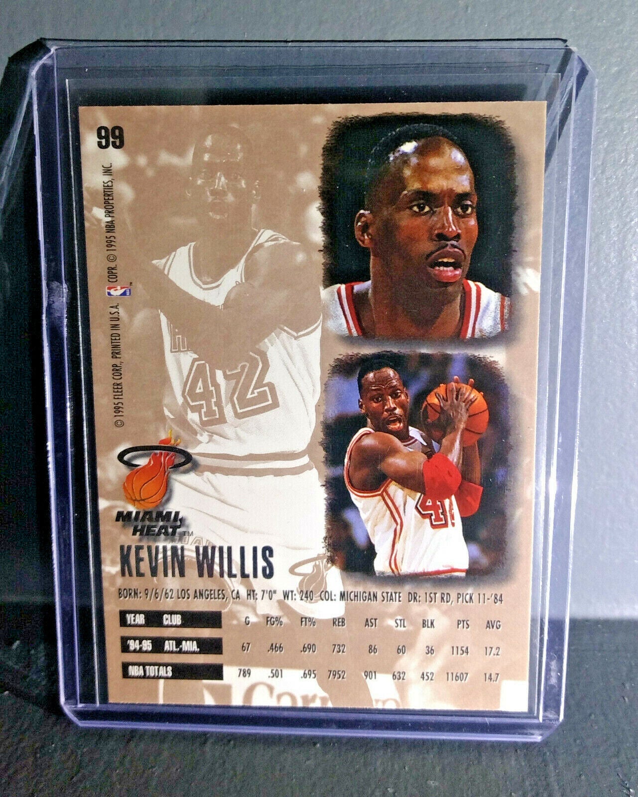 1995-96 Kevin Willis Fleer Ultra #99 Basketball Card