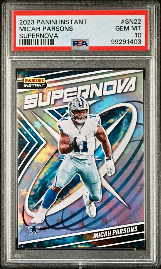 Micah Parsons 2023 Panini Supernova NFL #SN-22 Football Card PSA 10 Gem Mint