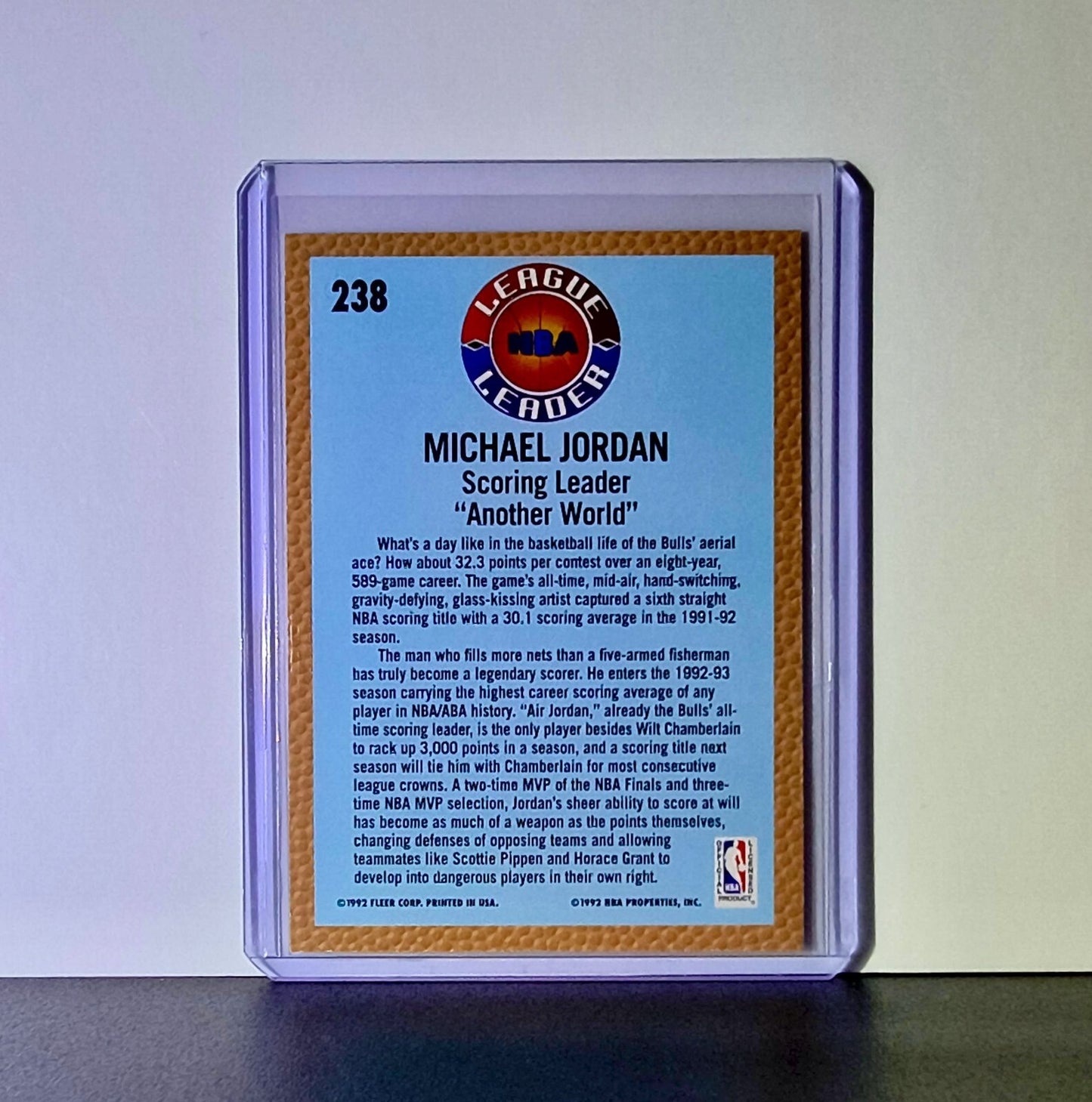 Michael Jordan 1992-93 Fleer League Leader #238 Basketball Card Chicago Bulls