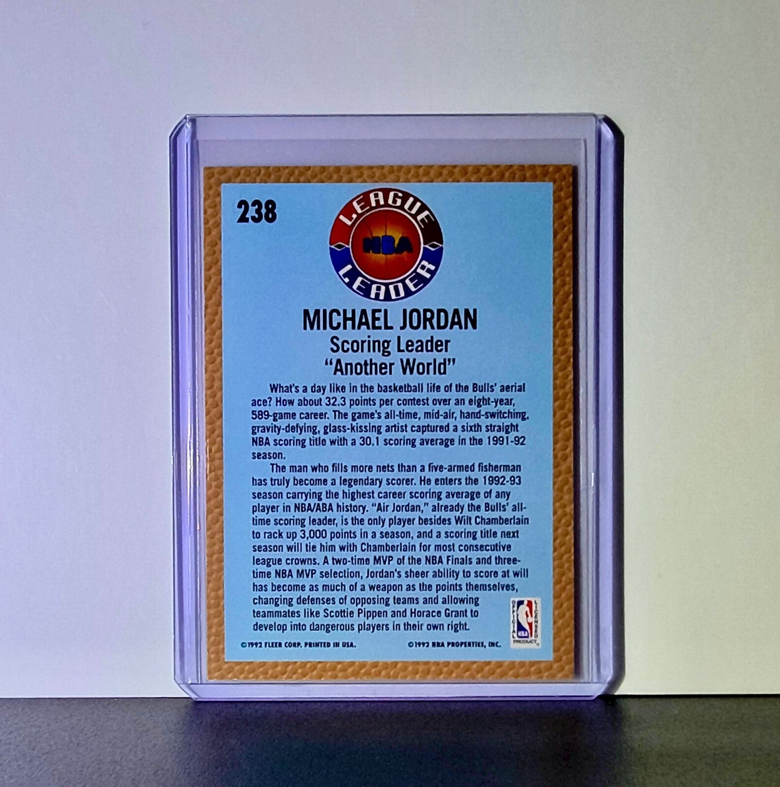 Michael Jordan 1992-93 Fleer League Leader #238 Basketball Card Chicago Bulls