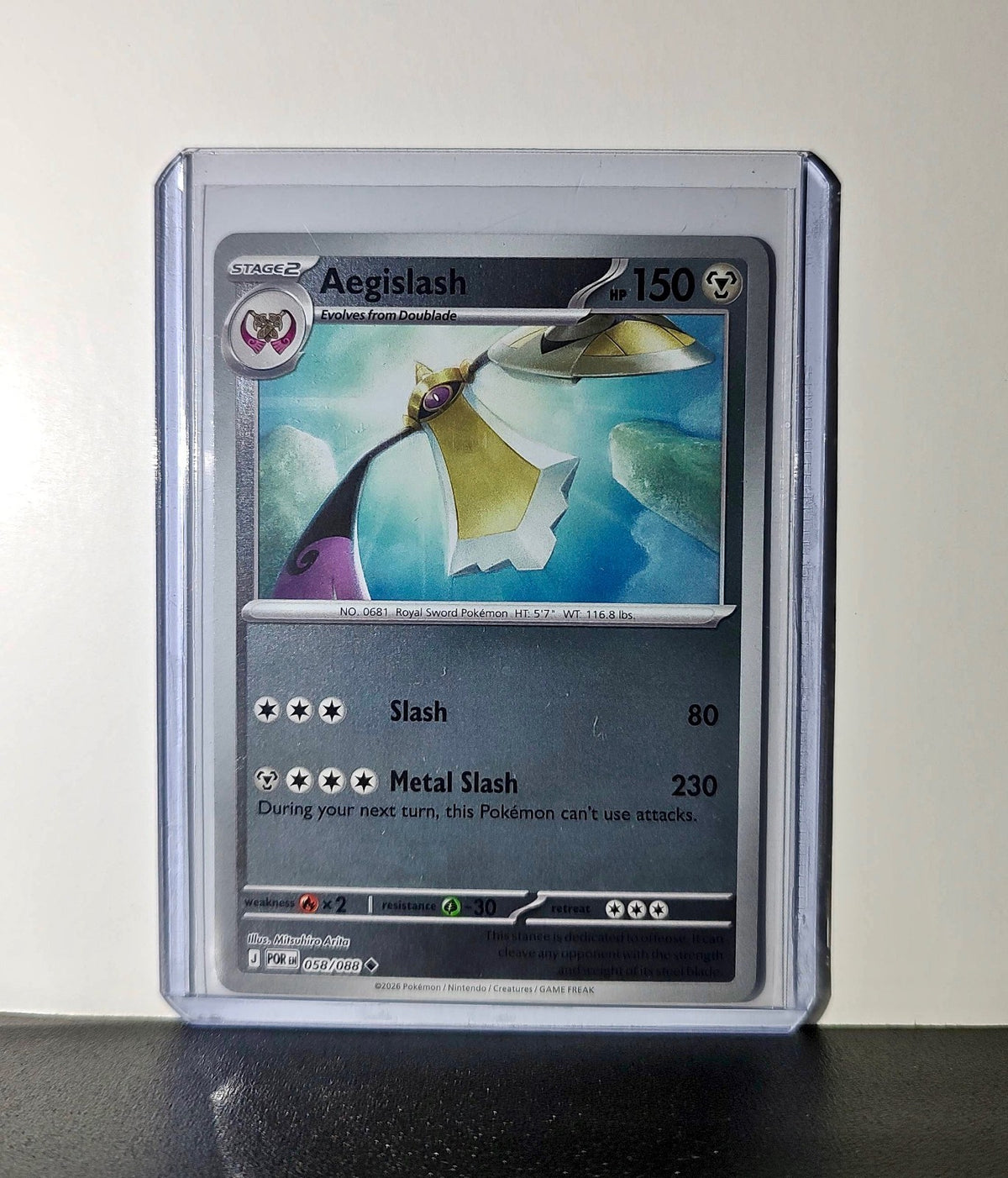 Pokemon Aegislash HP150 Stage 2 058/088 2025 Perfect Order Mega Evolution