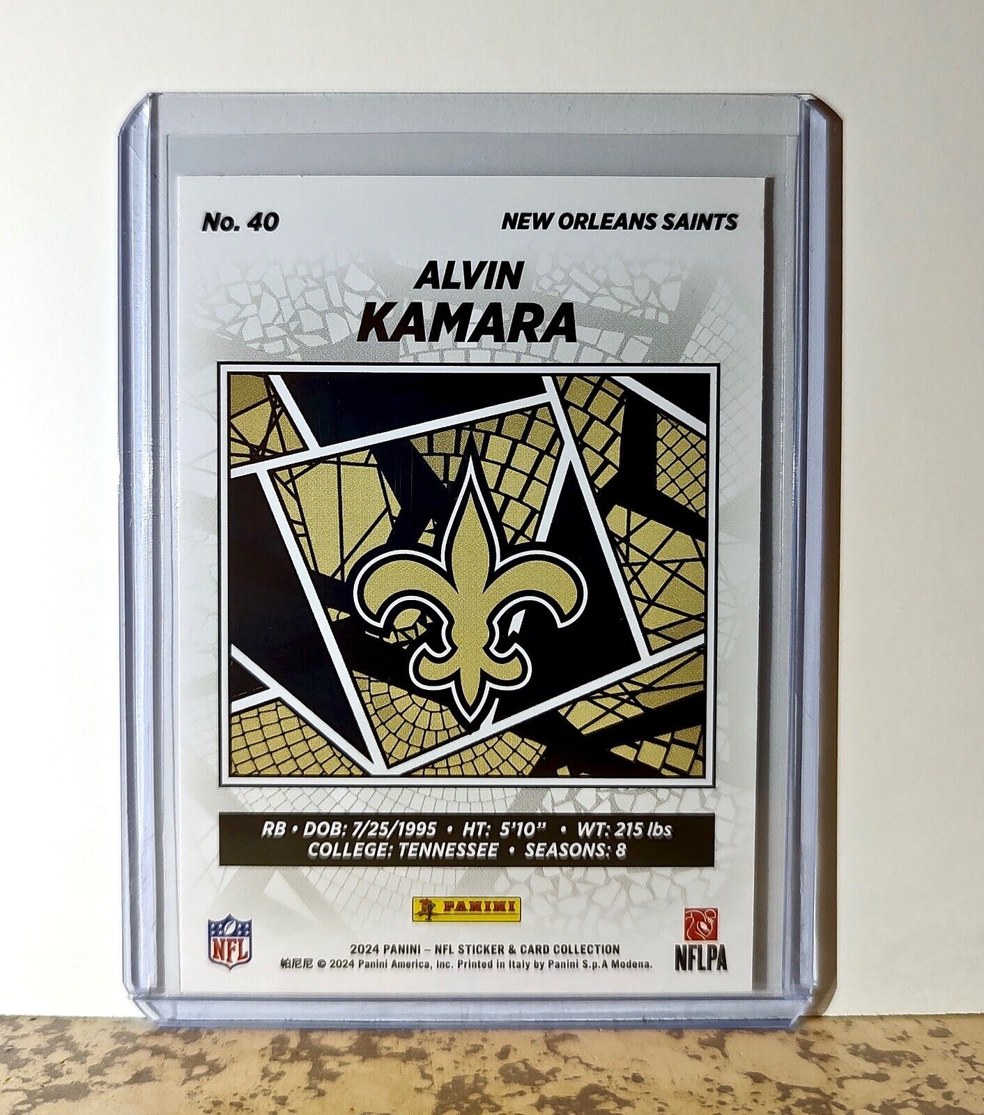 Alvin Kamara 2024 Panini NFL #40 Sticker Card New Orleans Saints