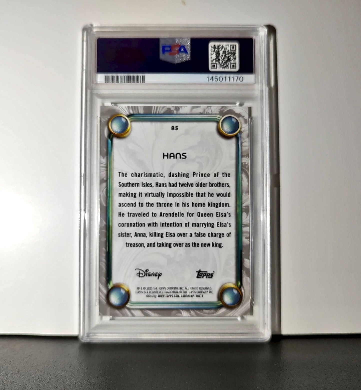 Hans 2025 Topps Disney Wonder #85 Winter Variant Card Frozen PSA 9