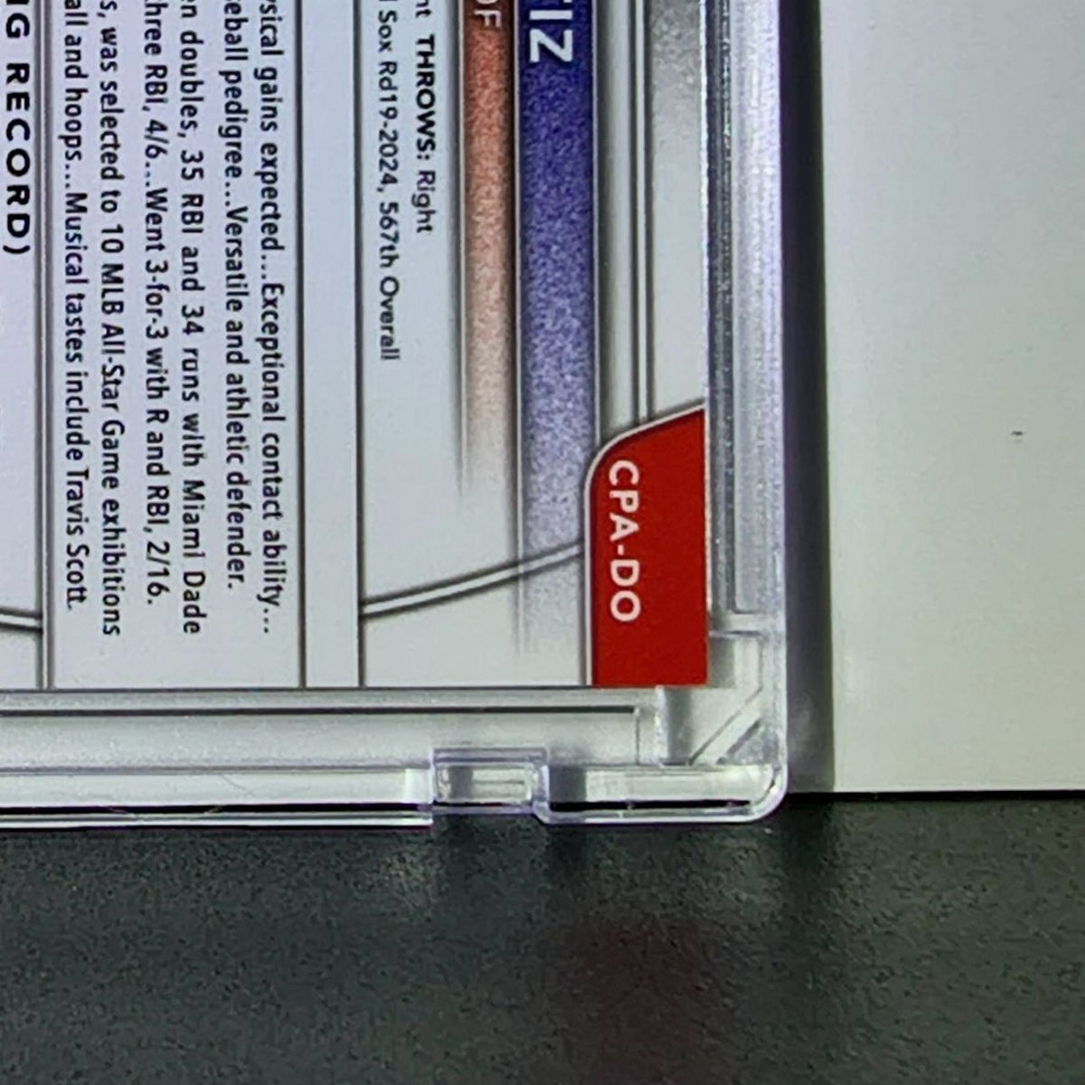 D’Angelo Ortiz Rookie 2025 MLB Bowman Chrome #CPA-DO 1st Autograph Card Red Sox