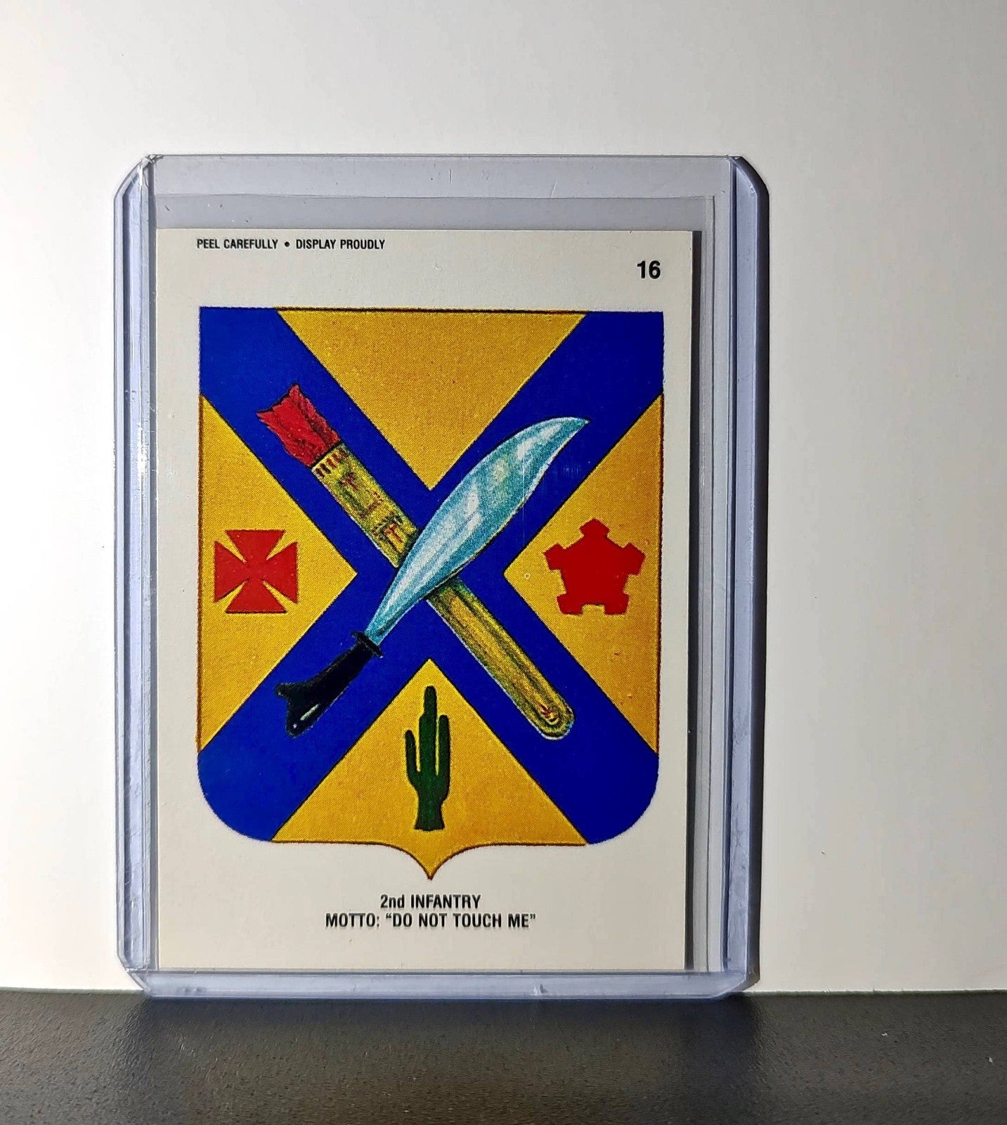 2nd Infantry Motto: Do Not Touch Me 1991 Topps Desert Storm #16 Sticker