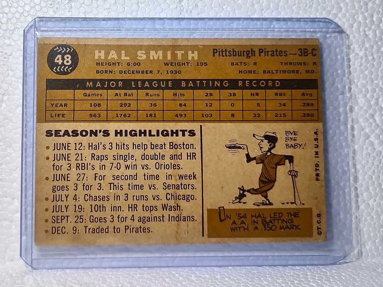 Hal Smith 1960 Topps MLB #48 Baseball Card Pittsburgh Pirates