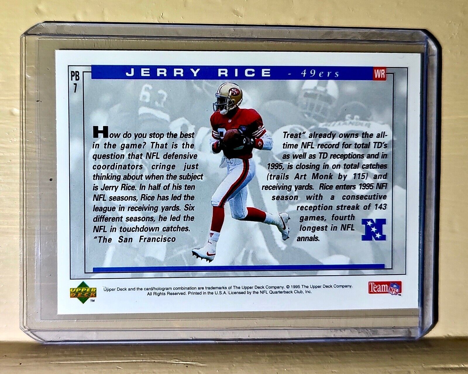 Jerry Rice 1995 Upper Deck Pro Bowl Football #PB7 NFL Card 49ers