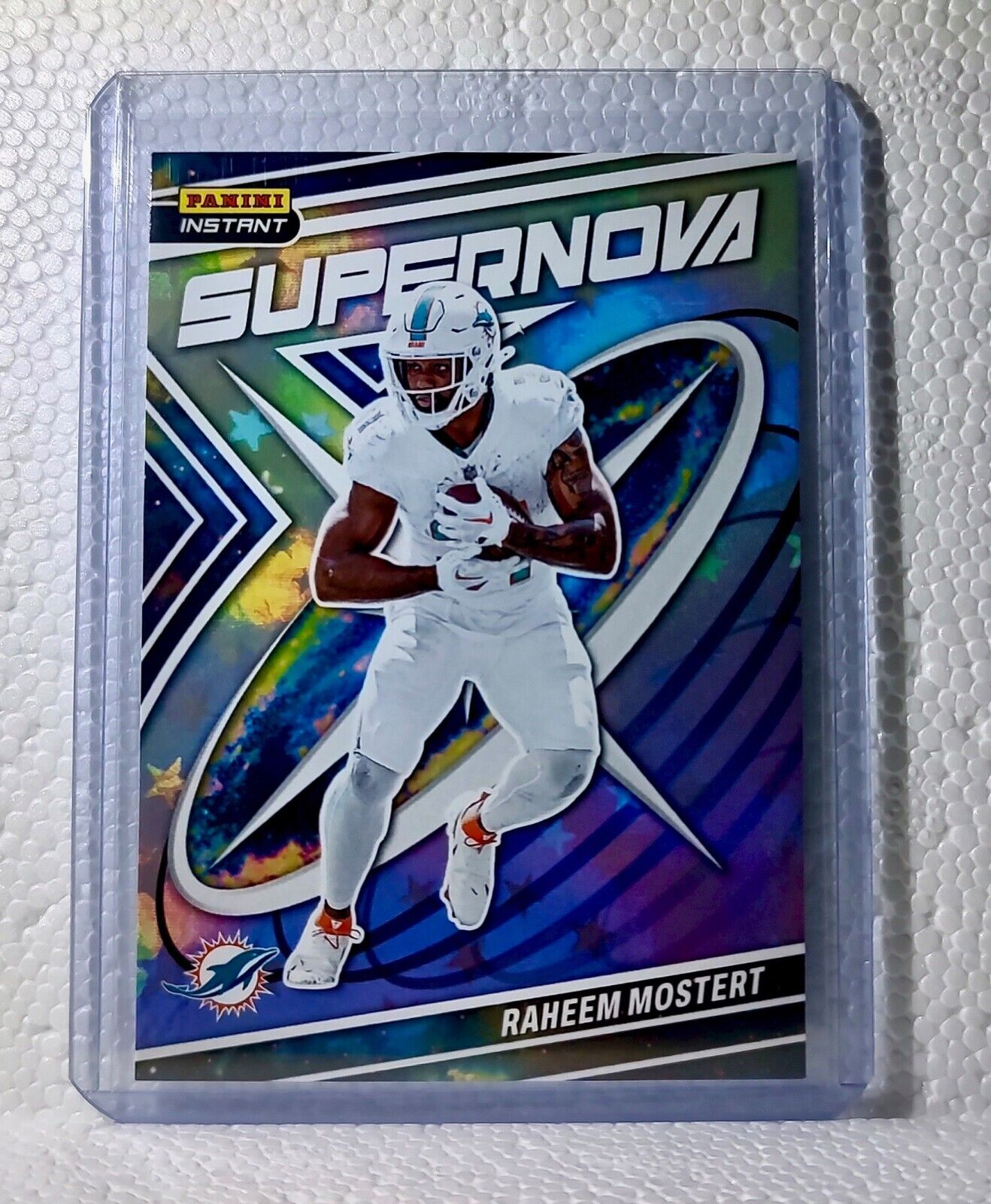 Raheem Mostert 2023 Panini NFL #14 Supernova Football Card Miami Dolphins 1/481