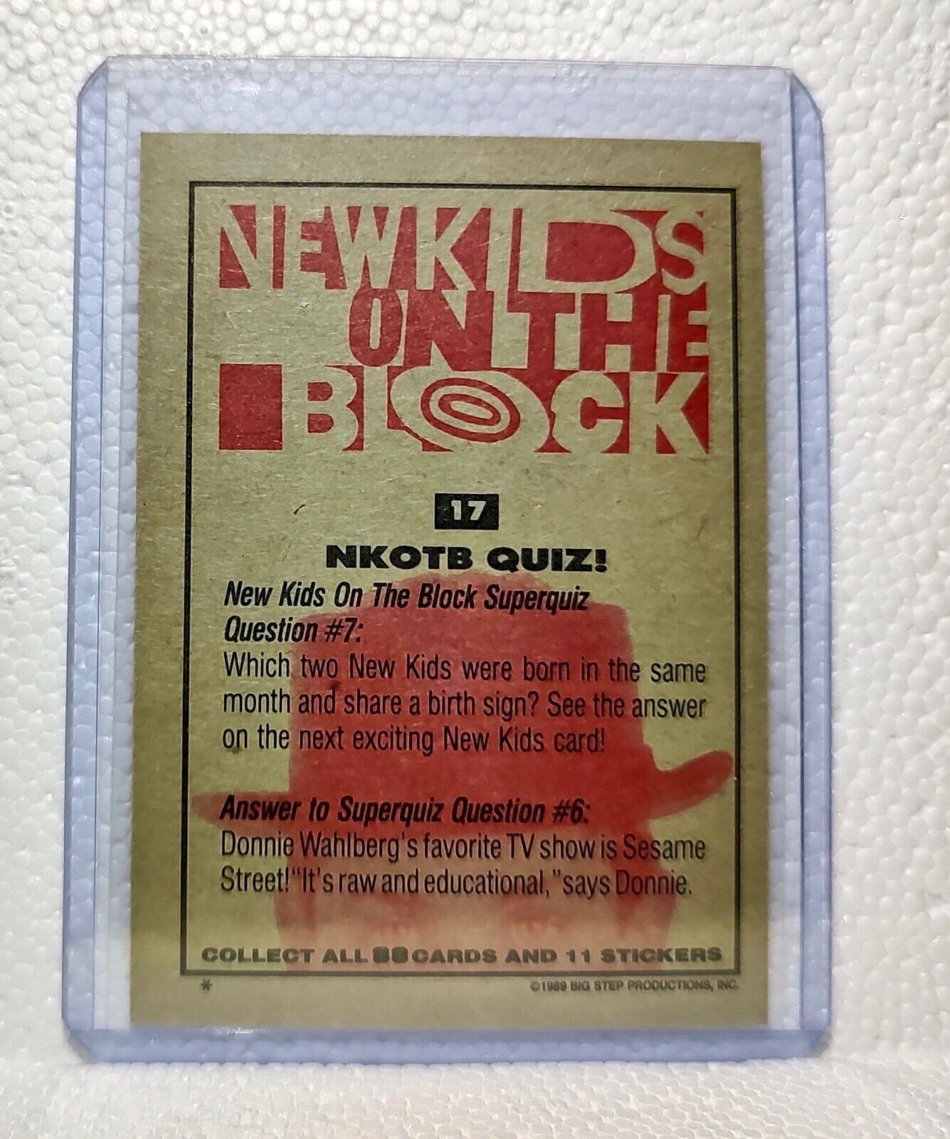 Nkotb Quiz! 1989 New Kids on the Block #17 Trading Card