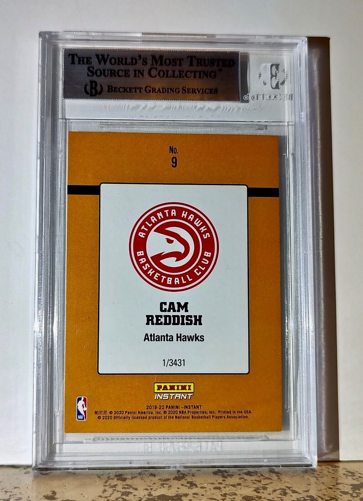 Cam Reddish 2019-20 Panini NBA #9 Rated Rookies Card 1/3431 BGS 9 Mint Hawks