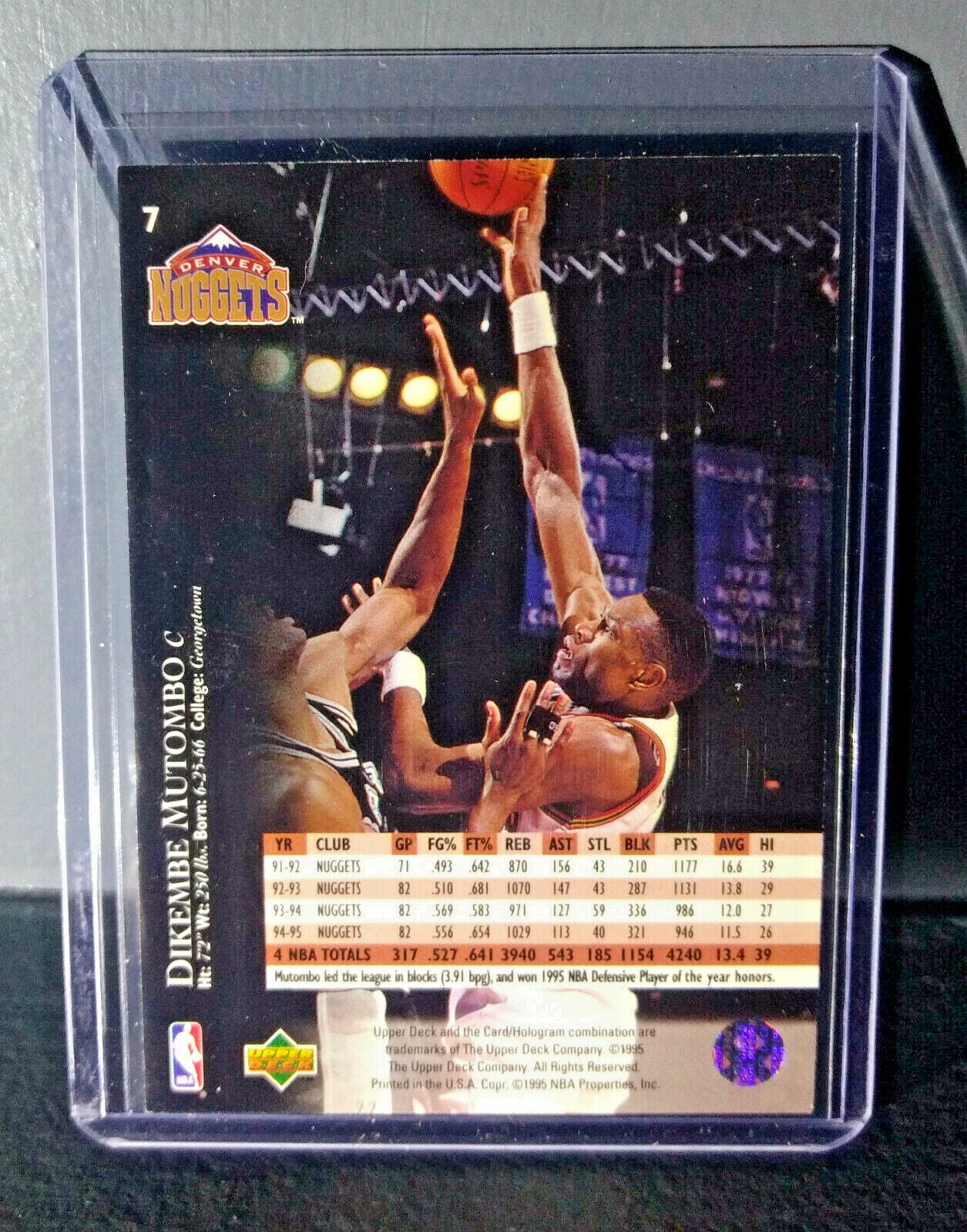 1995-96 Upper Deck Dikembe Mutombo #7 Basketball Card