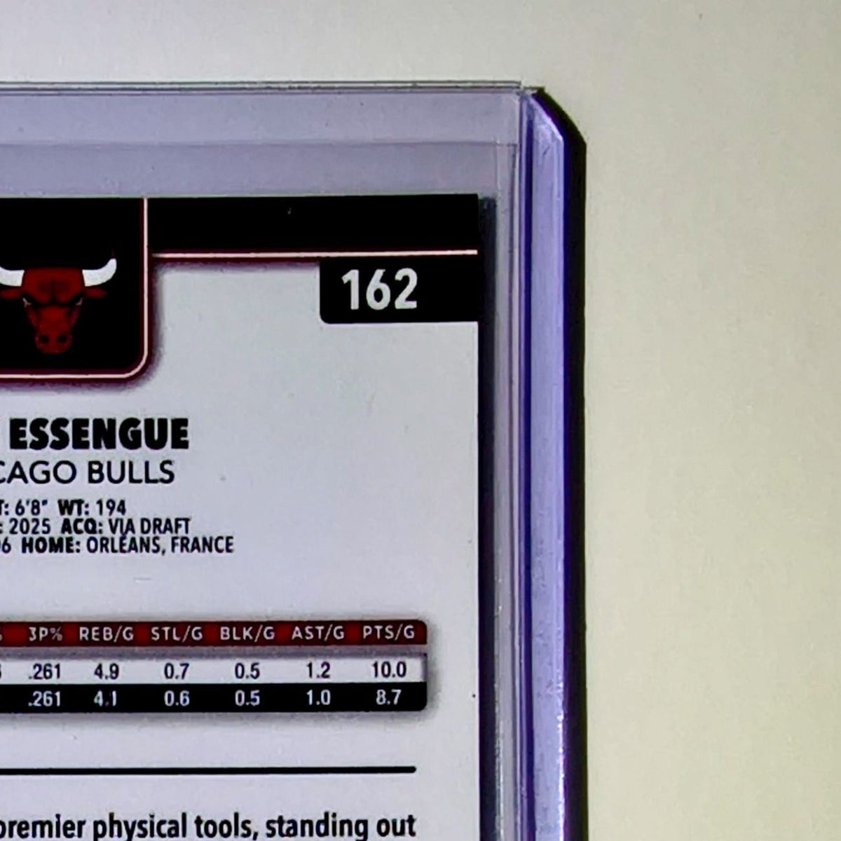 Noa Essengue Rookie 2025-26 NBA Topps Chrome Update #162 Card Chicago Bulls