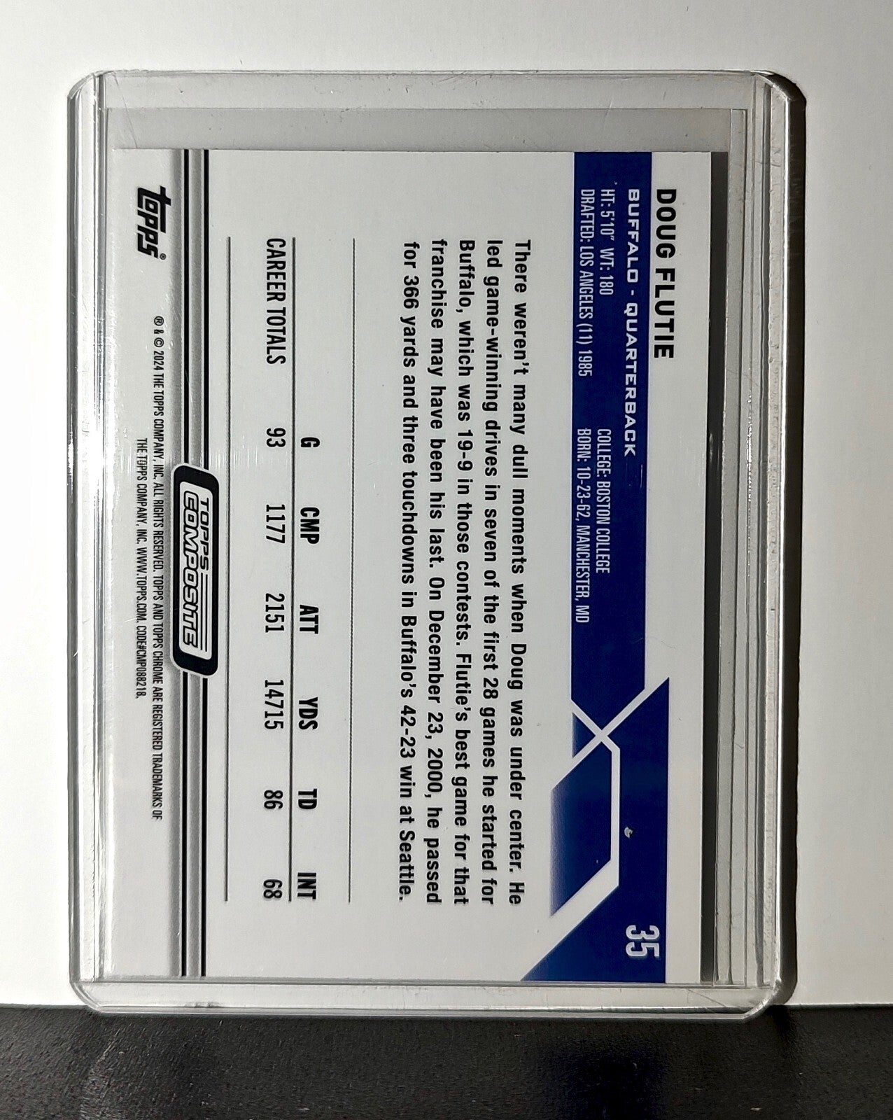 Doug Flutie 2023 Topps Chrome NFL #35 Card Buffalo Bills