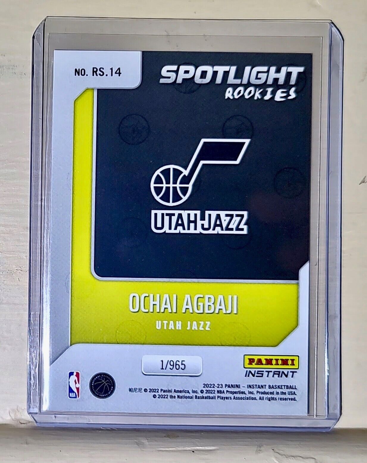 Ochai Agbaji 2022-23 Panini NBA #14 Spotlight Rookies Card 1/965