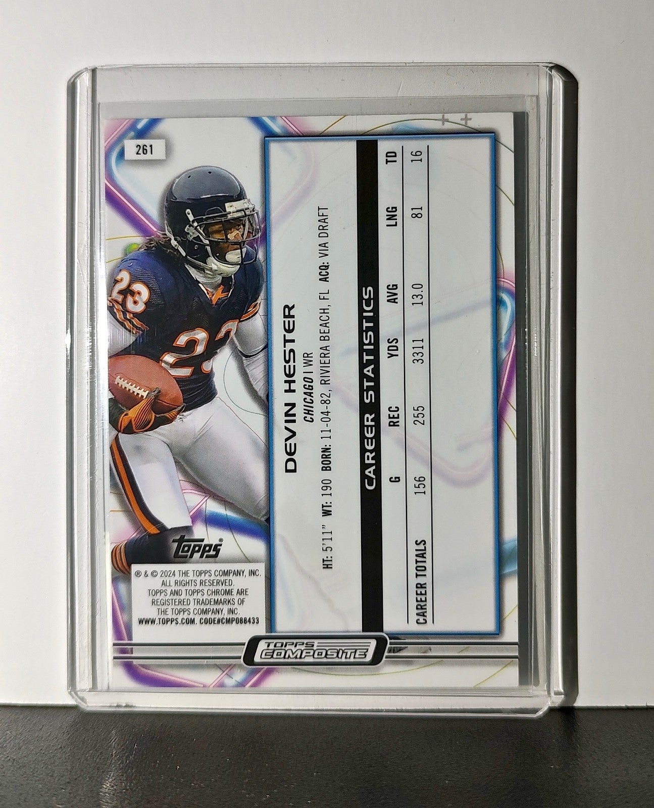 Devin Hester 2023 Topps Chrome Cosmic NFL #261 Card Chicago Bears