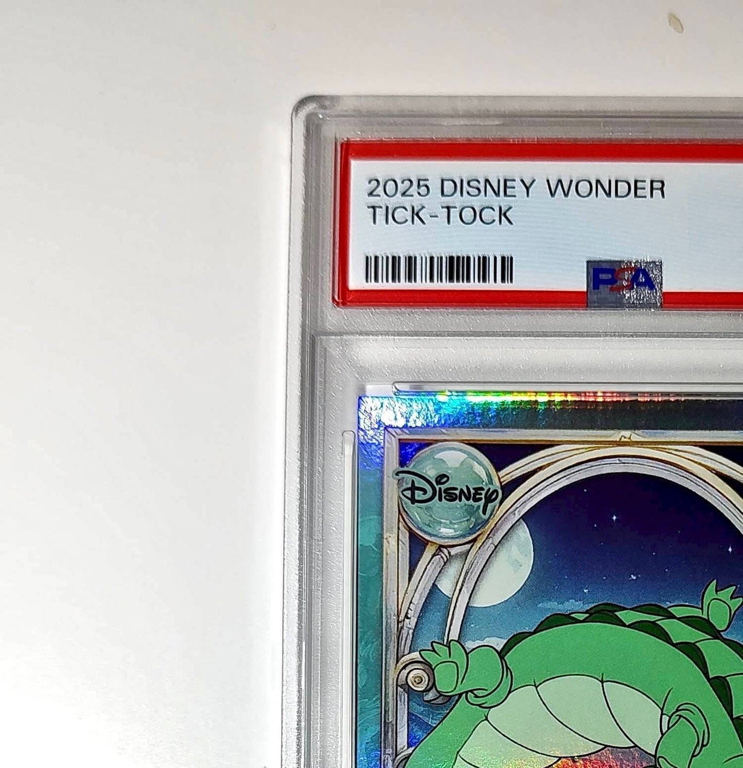 Tick-Tock 2025 Topps Disney Wonder #119 Diamond Card Peter Pan PSA 9