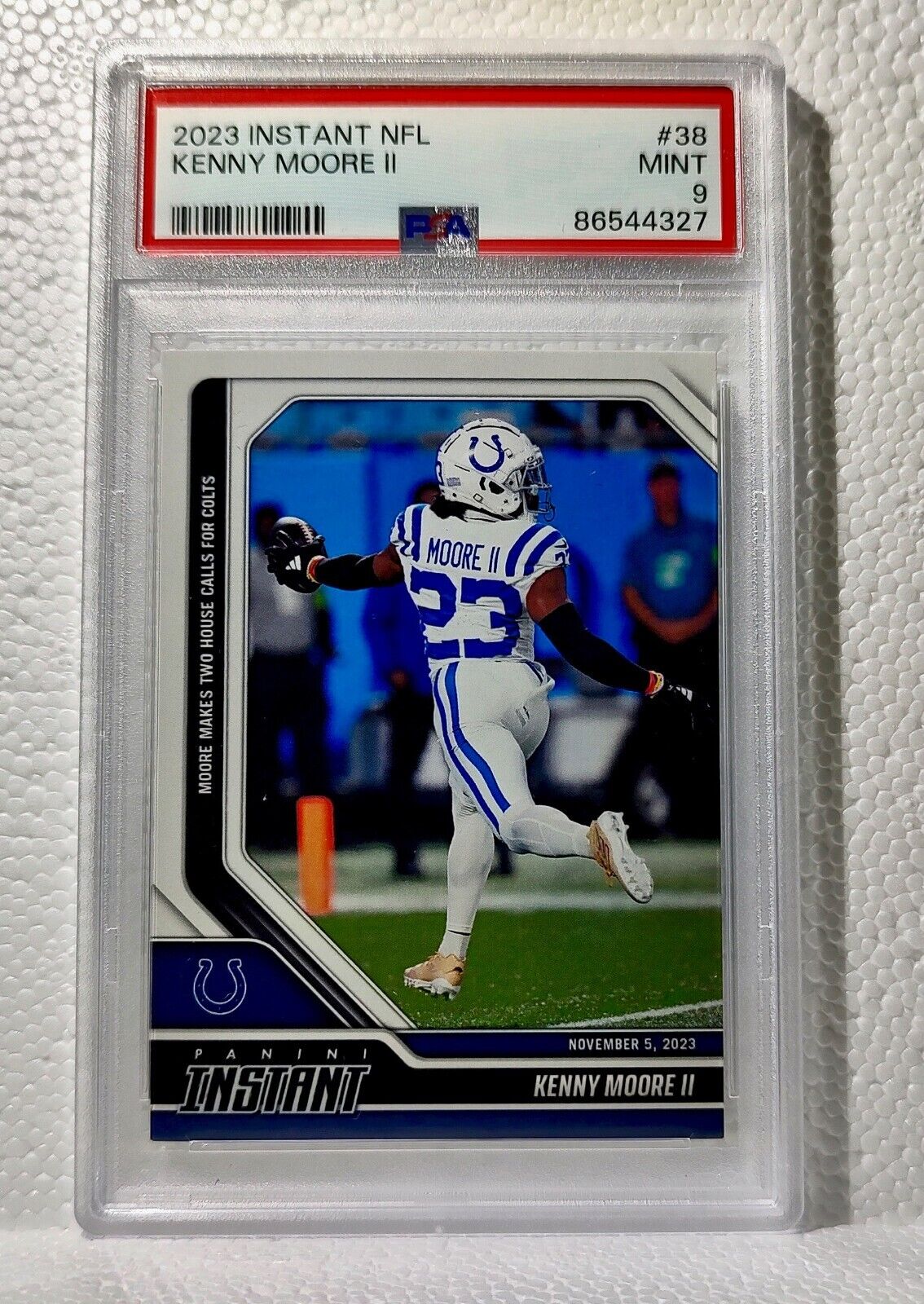 Kenny Moore II 2023 Panini NFL Football #38 Card 1 of 90 Colts PSA 9 Mint