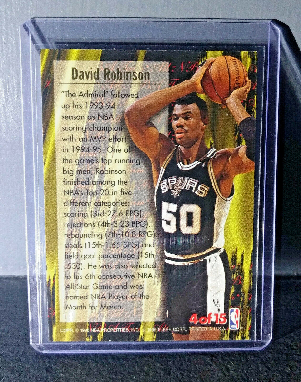 1995-96 David Robinson Fleer Ultra All-NBA Team #4 Basketball Card