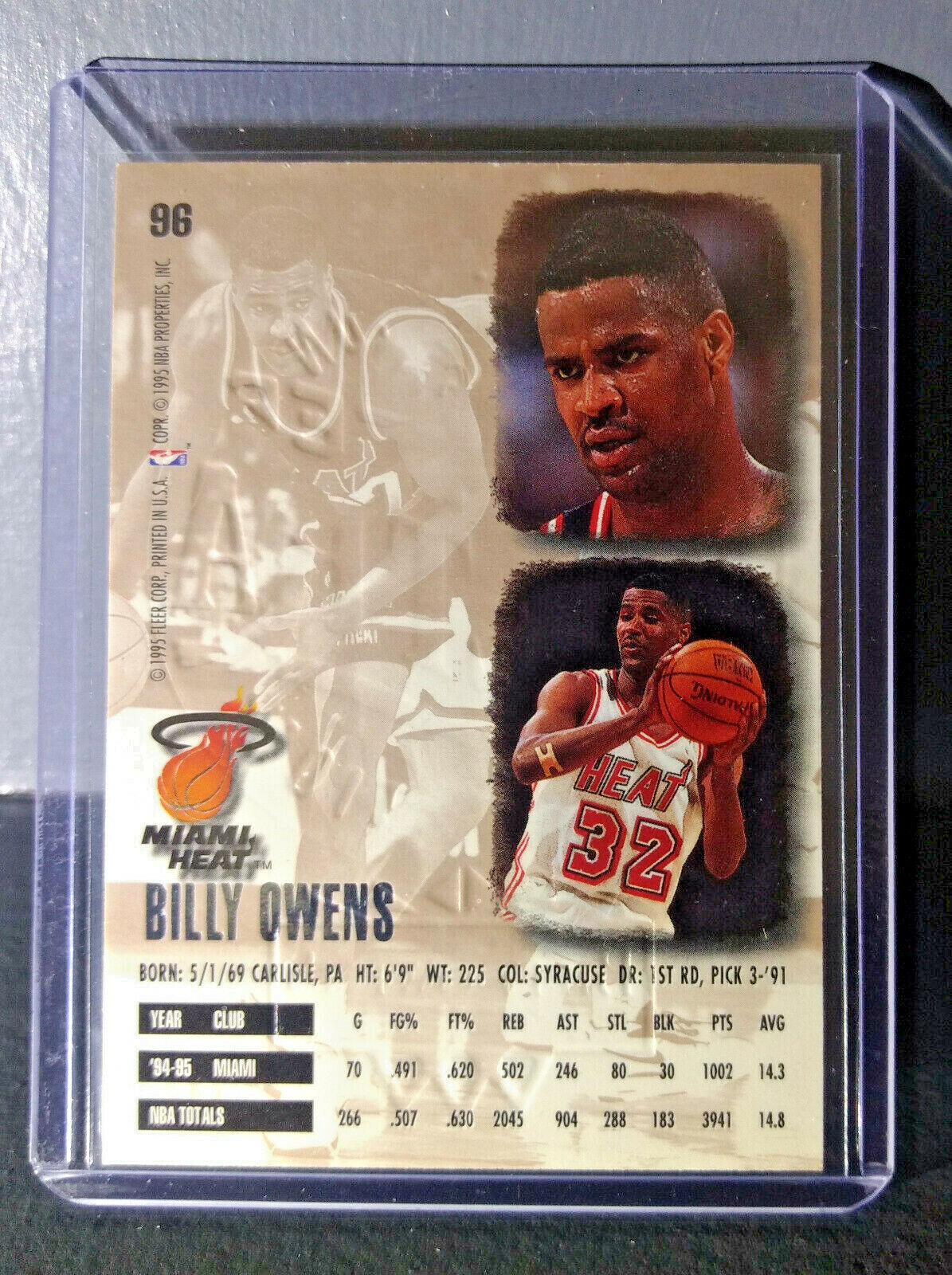 1995-96 Billy Owens Fleer Ultra Gold Medallion #96 Basketball Card