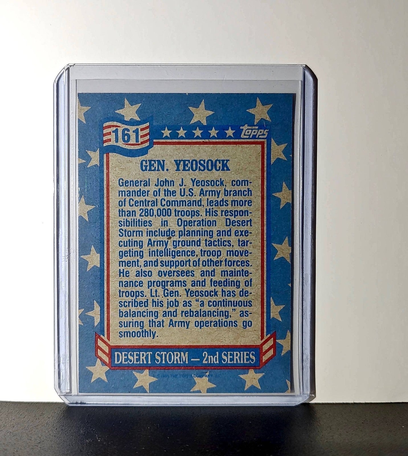 General John Yeosock 1991 Topps Desert Storm #161 Card