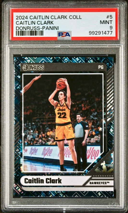 Caitlin Clark 2024 Panini Donruss #5 Basketball Card PSA 9 Mint