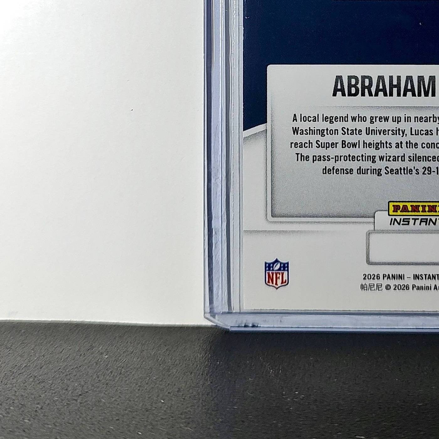 Abraham Lucas 2026 Panini NFL Super Bowl LIX Champions #15 Card Seattle Seahawks