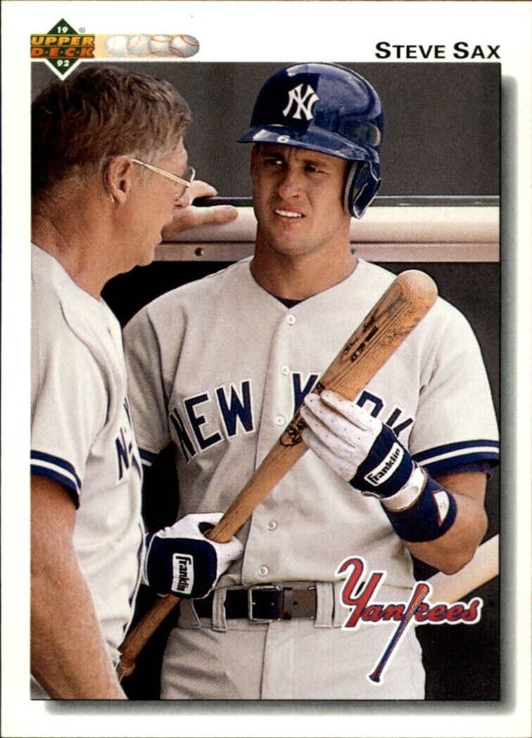 Steve Sax 1992 Upper Deck MLB #358 Baseball Card New York Yankees