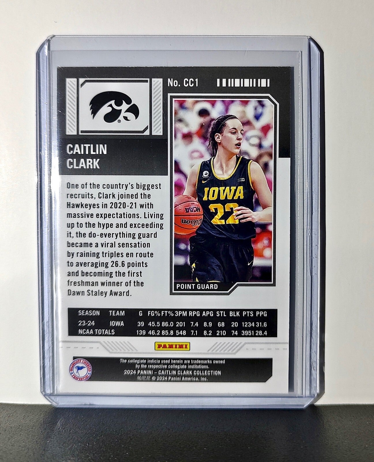 Caitlin Clark 2024 Silver Foil Panini College Contenders #CC1 Iowa Hawkeyes