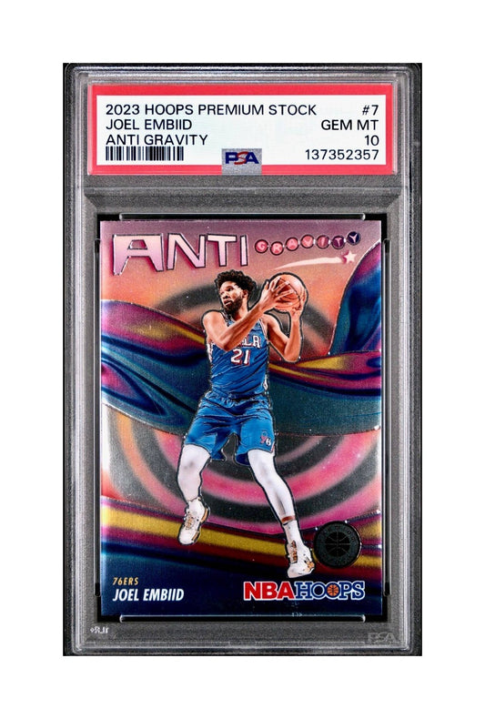 Joel Embiid 2023 Panini Hoops Premium Anti Gravity #7 PSA 10 Gem Mint
