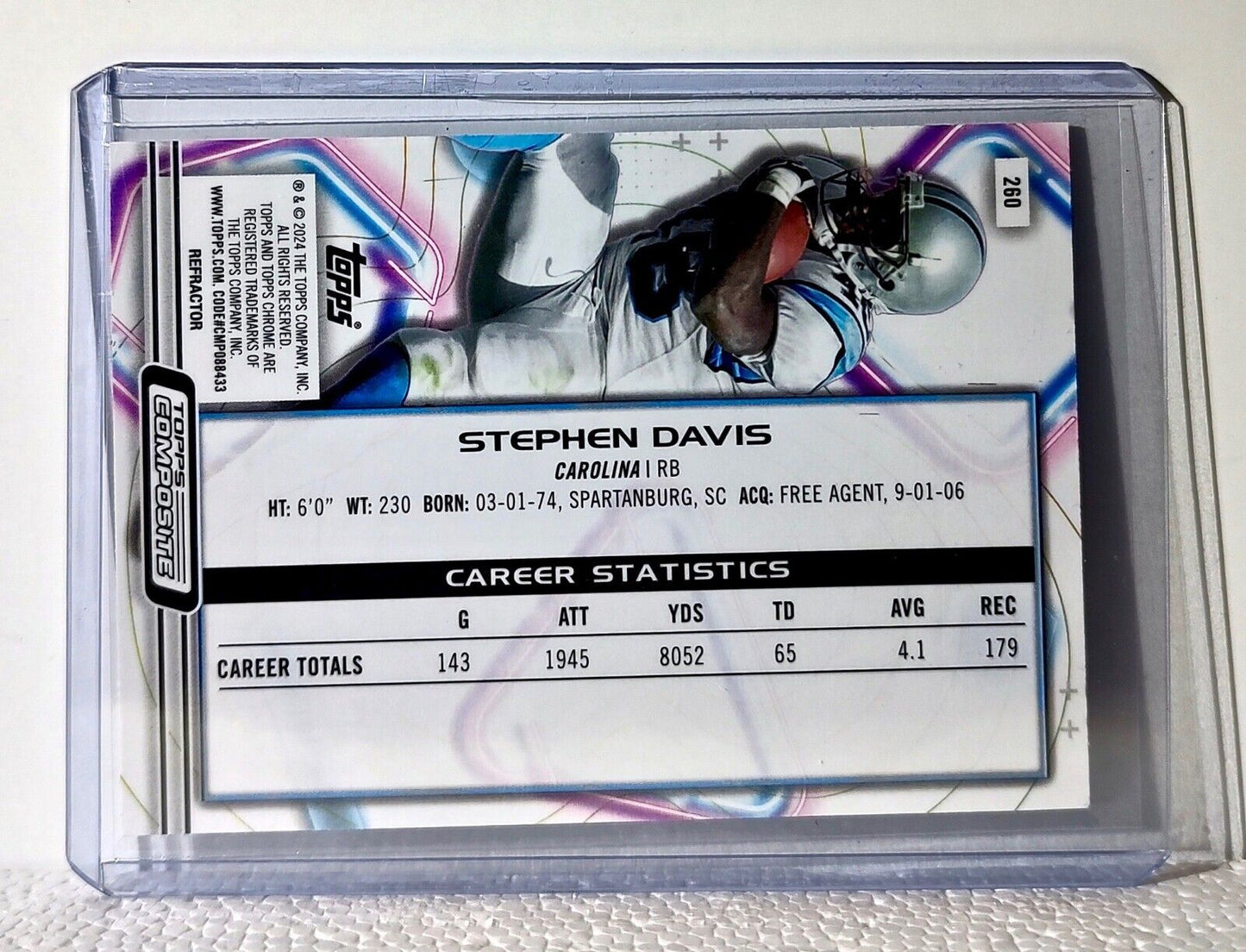 Stephen Davis 2023 Topps Chrome Cosmic Refractor NFL #260 Card Carolina Panthers