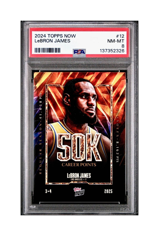 Lebron James 2024 Topps Now 50k Career Points #12 Card PSA 8 NM-MT