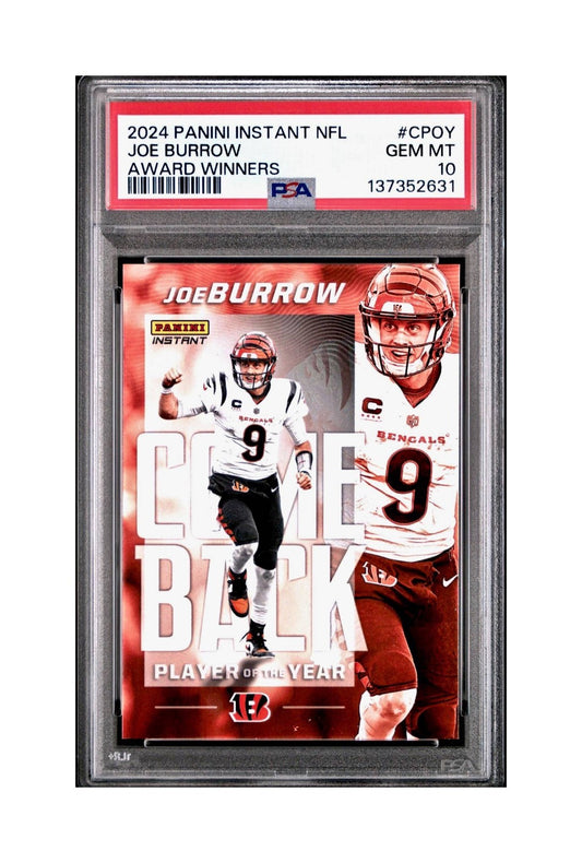 Joe Burrow 2024 Panini NFL AP Comeback Player of the Year Bengals PSA 10 Gem