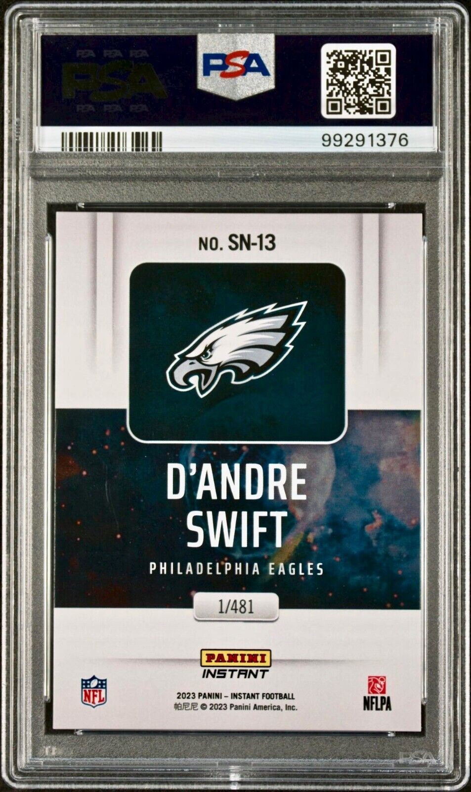 D'Andre Swift 2023 Panini Supernova NFL #SN-13 Football Card PSA 10 Gem Mint