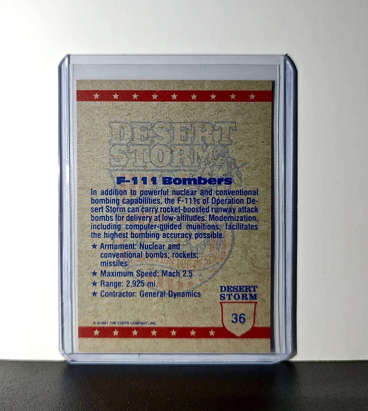 F-111 Bombers 1991 Topps Desert Storm #36 Card